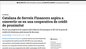 Naciódigital publica un article sobre l’ampliació de capital de la cooperativa